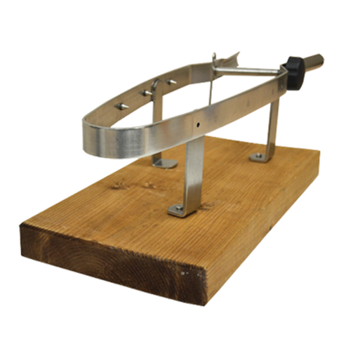 (19192) Prosciutto Holder, 18/8 stainless steel, wooden base