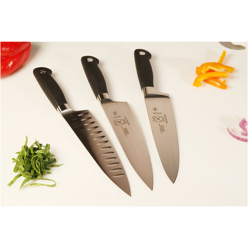 Genesis Chef's Knife, 8'', granton edge with short bolster, precision forged, high carbon, German steel