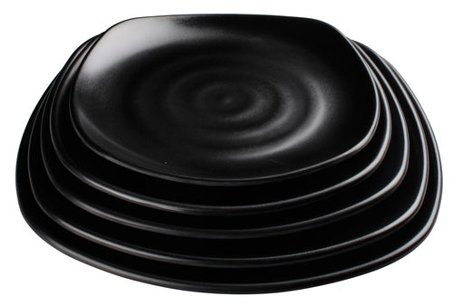 Plate, 10-3/4'', square, break-resistant, dishwasher safe, melamine, Rika, Ardesia, black