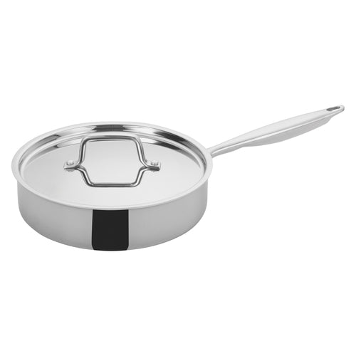 Tri-Gen Induction-Ready Saute Pan, 3 qt., 9-1/2'' dia. x 4-1/3''H, round, straight sides, with cover