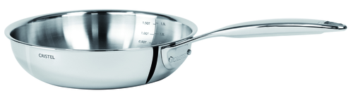 Castel Pro Ultraply Fry Pan, 9.5'' dia., fixed stay-cool handle, interior measurement graduations