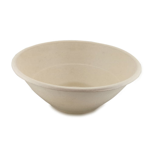 Bowl, 40 oz., 7.7'' dia. x 3''H, round, compostable, biodegradable, sugarcane natural