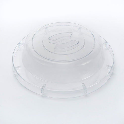 Universal Plate Cover, fits 10'' to 11-1/2'' dia. round plates, ABS, clear