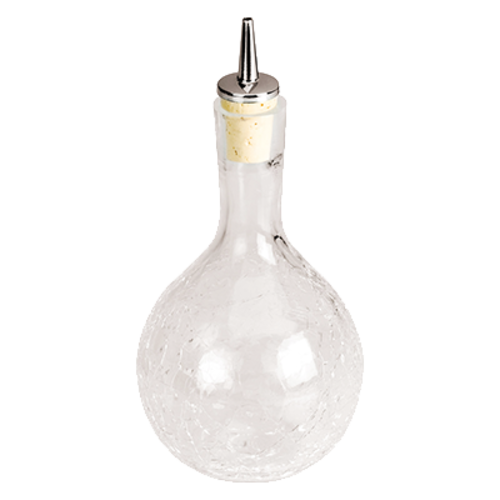 Dash Bottle, 10.1 oz., 3-5/8'' dia. x 6''H, round, without pourer, glass, clear, Paderno, Bar Supplies