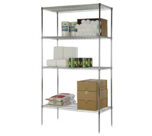 Focus Foodservice - Wire Shelving Kit, includes (4) 18'' x 48'' shelves with split sleeves