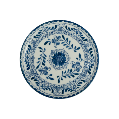Plate, 9'' dia., round, fully vitrified china, Anfora, Talavera Blue