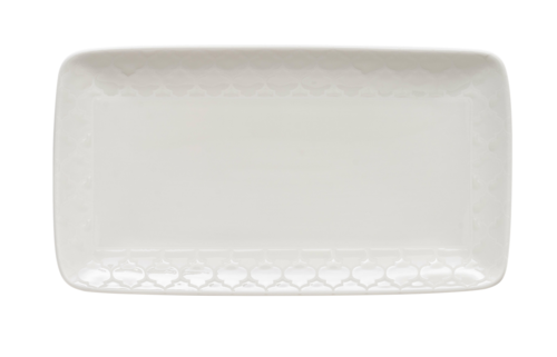 Platter, 11-7/8'' x 6-1/2'', rectangular, white, Samira (H 1''; D 11-7/8''; W 6-1/2'')