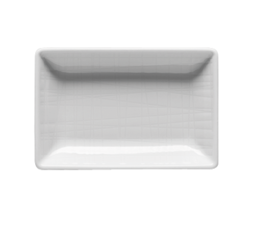 Bowl, 4'' x 2-3/4'', rectangular, porcelain, Mesh, white