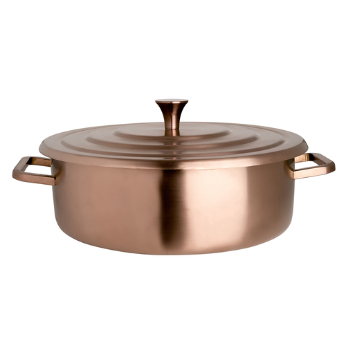 Homestyle Chafer, 4 qt., 15'' x 12-1/2'' x 5'', round, stainless steel, PVD Bronze finish, Creations