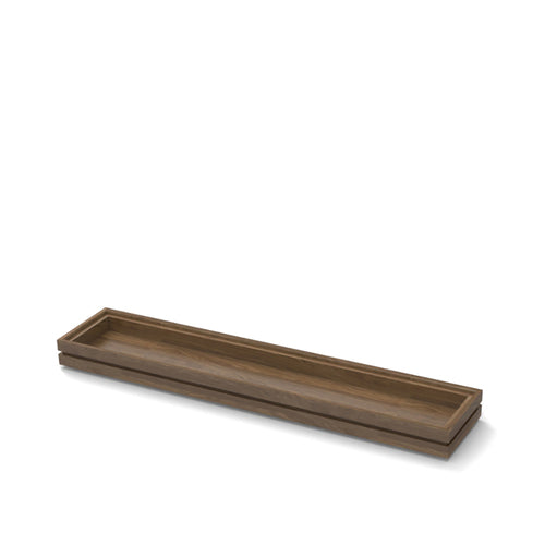 Flow Tray 3/9 GN size 20-9/10'' x 4-3/10'' x 1-3/5''H walnut lacquered  , Silver Stock Tier