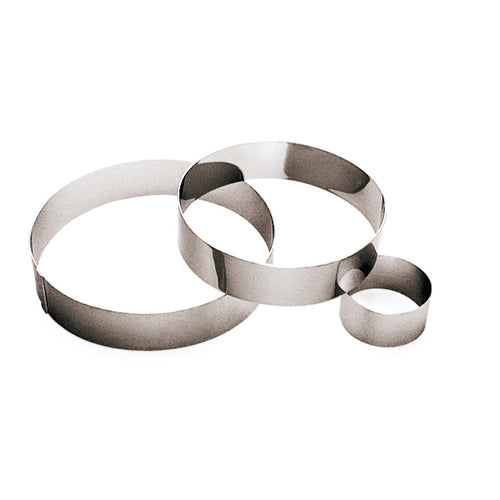 Pastry Ring, 4-3/4'' ID x 1-3/4''H, mousse, smooth, rigid side, stainless steel