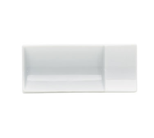 Emotion Starter Dish, 5-3/4'' x 2.36'', rectangular, rolled edge, handled, porcelain, white