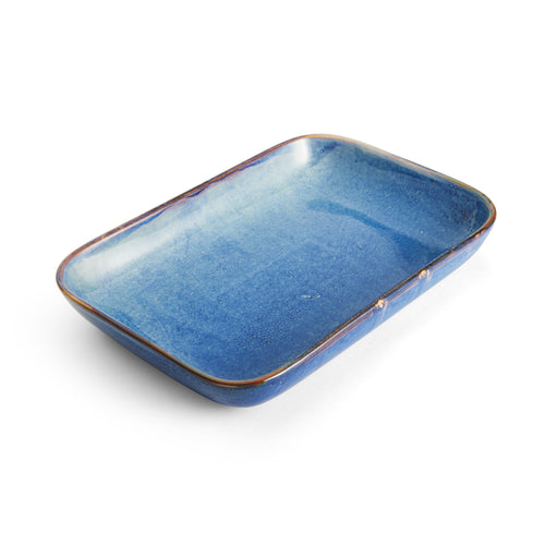 Starlit Dish/Tray, 13-1/2''L x 9-7/16''W, rectangular,  vitrified porcelain, blue