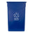 Trimline Recycle/Waste Container, 23 gallon, rectangular, imprinted with recycling symbol, heavy-duty, polyethylene, blue