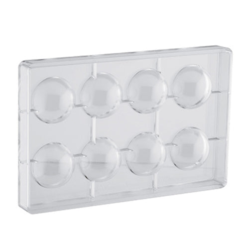 Chocolate Mold, (8) .53 oz. 2'' dia. size molds, 10-7/8''L x 5-3/8''W x 1''H overall, polycarbonate, Paderno, Bakeware