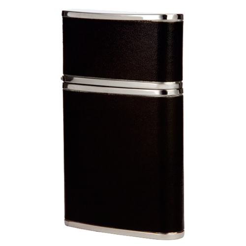 Deluxe Mini Pocket Flask, 2-1/2 oz., 2-5/8''W x 4-1/4''H, hinged cover, contour-shape