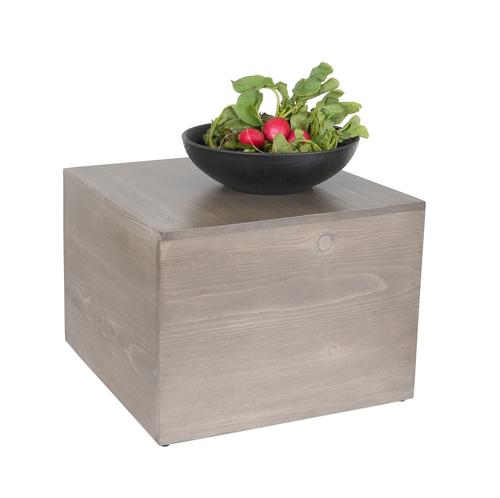 Aspen Riser, 12'' x 12'' x 9''H, square, gray-washed pine wood