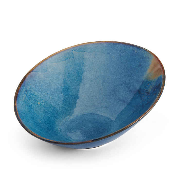 Starlit Pho Bowl, 14'' dia., round, slanted,  vitrified porcelain, blue
