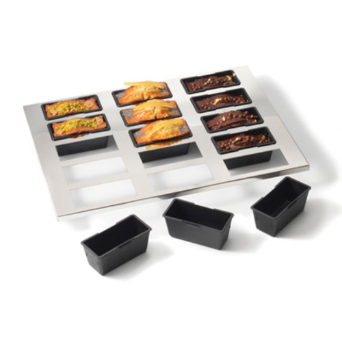 Exoglass Cake Baking Sheet Set, holds 15 individual molds