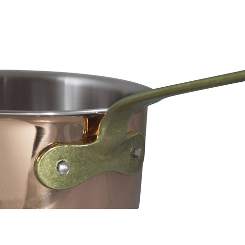 Sauce Pan, 3-5/8 qt., 8-1/4'' dia. x 4-3/8''H, 3-ply, copper, aluminum and 18/10 stainless steel construction, Paderno, Copper Series 15500