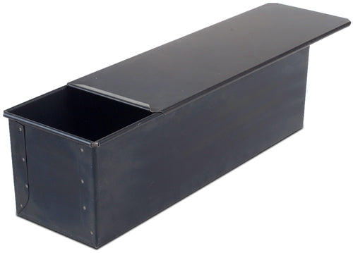 Pullman Pan, 15-3/4''L x 4-1/2''W x 4-3/4''H, with lid, French steel, black