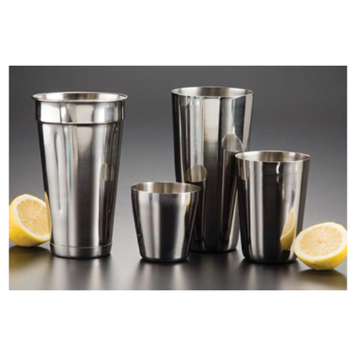 Cocktail Shaker, 16 oz., 3-3/4'' dia x 4-5/8''H, short, one-piece construction, stainless steel, mirror finish