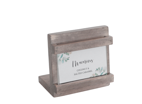 Aspen Card Holder, 2'' x 3''H, gray-washed pine wood