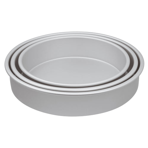Cake Pan, 8''L x 8''W x 2''H, round, anodized aluminum (hand wash only), Paderno, Bakeware