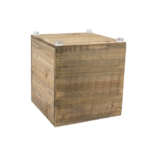 Rustic Wood Cube Riser, 8-1/4'' x 8-1/4'' x 8-3/4'', square