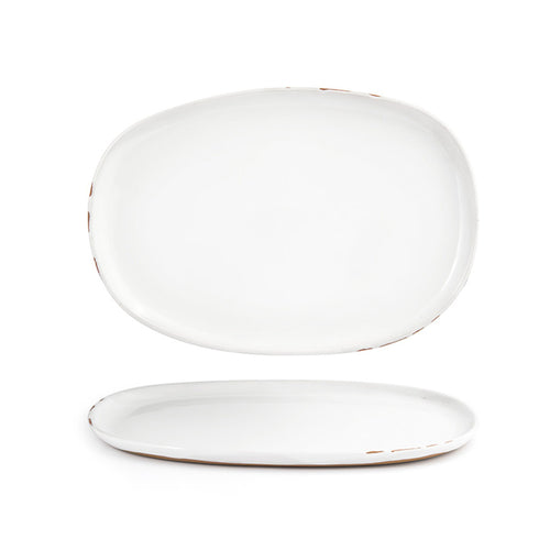 Artefact Plate, 13'' x 9'', oval, porcelain, white
