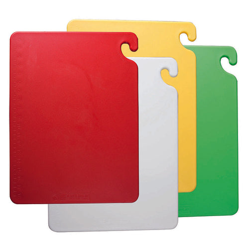 Cut-N-Carry Cutting Board Set, includes (4) 18'' x 24'' x 1/2'' boards (1 each yellow, red, green, white)