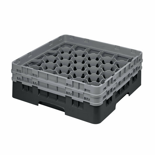 Camrack Glass Rack With (2) Soft Gray Extenders Full Size 19-3/4'' X 19-3/4'' X 7-1/4'' Black