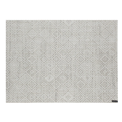 Mosaic Collection Table Mat, 14'' x 19'', rectangular, Microban antimicrobial protection, TerraStrand woven vinyl, grey, Made in USA