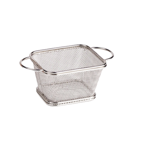 Stainless Steel Fryer Serving Basket with Round Handles