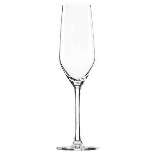 Stolzle Flute Champagne Glass, 6-1/2 oz., 2-5/8'' dia. x 8''H, dishwasher safe, lead-free crystal glass, Ultra