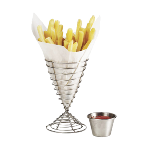 Stainless Steel Spiral Cone French Fry Holder