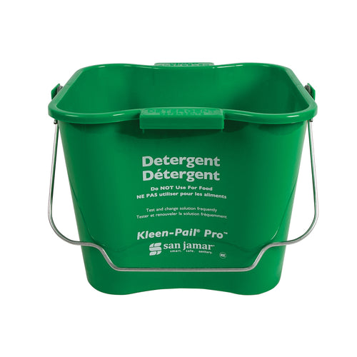 Kleen-Pail Pro, 8 qt., rounded corners, molded-in handles, trilingual design, green, NSF