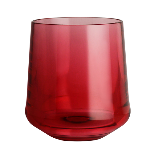 Wine Glass, 12 oz., (H 4''; T 3''; M 3-3/8''; T 3''; B 1-3/4'') stemless, Polycrystal, Aspen, Summit Red