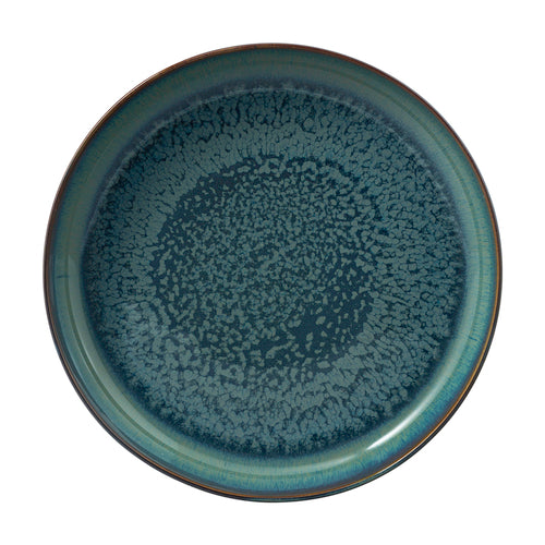 Plate, 8-1/2'' dia., round, deep, premium porcelain, blue, Crafted Breeze