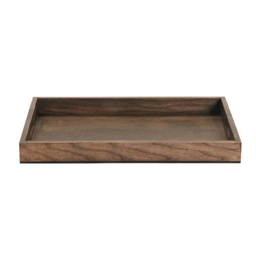 18.25'' x 12.5'' Rect. Walled Ash Wood Serving Tray w/ Handles