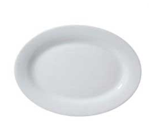 Platter, 20'', oval, rolled edge, bright white, Universal, Market Buffet Collection