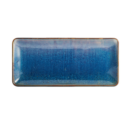 Starlit Dish/Tray, 14''L x 6-3/10''W, rectangular, vitrified porcelain, blue