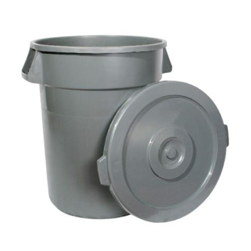 Trash Can, 20 gallon, 20''L x 19-1/4''W x 22-5/6''H, heavy duty, HDPE, gray (lid not included)