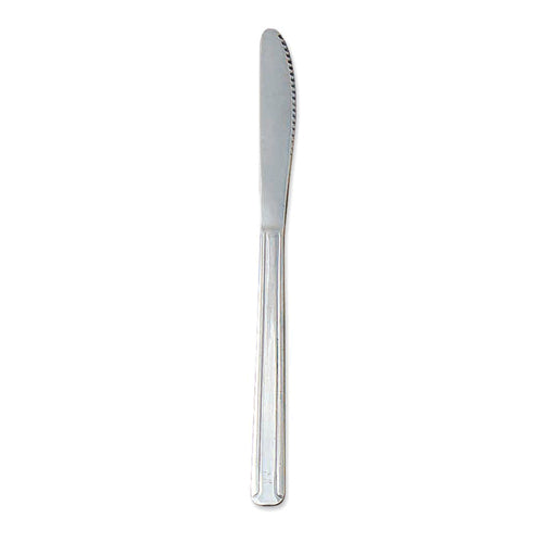 Dominion Dinner Knife, 8-3/10'', one-piece, serrated, medium weight, 13/0 stainless steel, mirror finish