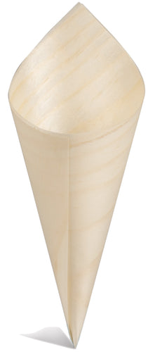 WOOD PAPER SERVING CONE 3.5''