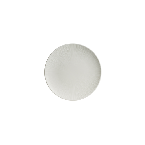 Plate, 6'' dia., round, coupe, embossed rim, bone china, white, Foliobone Lucia