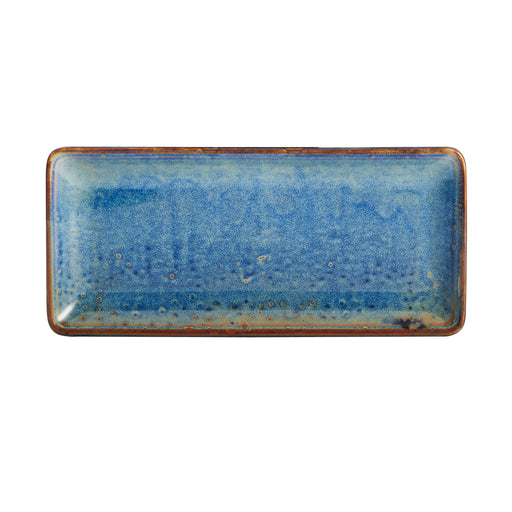 Starlit Dish/Tray, 10''L x 4-15/16''W, rectangular , vitrified porcelain, blue