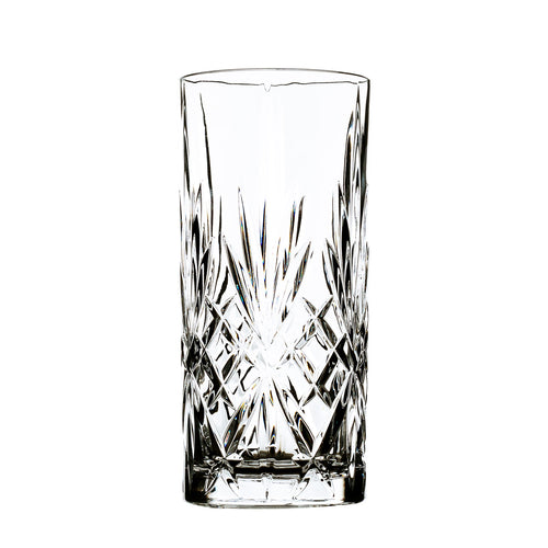 Hospitality Brands Medley Hi-Ball Glass, 12 oz., 6''H, 2-3/4'' dia., lead-free Eco Crystal glass, clear