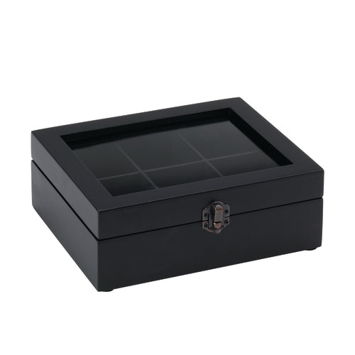 Tea Box 8-1/2'' x 7-1/4'' x 3''H (6) compartment