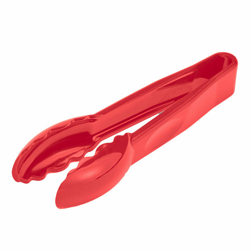 Lugano Tongs, 6'', scallop grip, durable heat resistant material between -40F to 212F (-40C to 100C), dishwasher safe, solid color, red, NSF